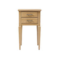 Modern Wood Nightstand with Two Drawers and Tapered Legs