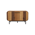 Modern Wooden Sideboard with Textured Front and Metal Legs